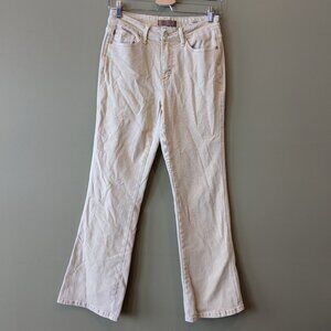Judy Blue Boho Retro Flare Jeans Sand Tan Garment Dyed High Waist 7/28 Stretch